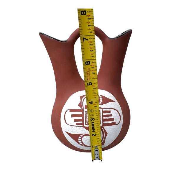 Authentic Native American Wedding Vase Pottery Southwest Art Carved Serpent 7.5" - Picture 5 of 8